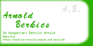 arnold berkics business card